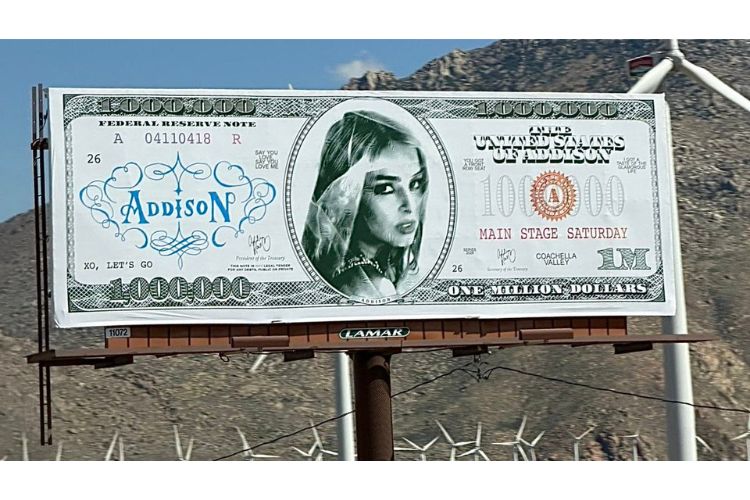 Addison Rae Billboard for Coachella