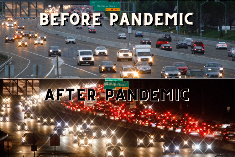 before and after pandemic traffic