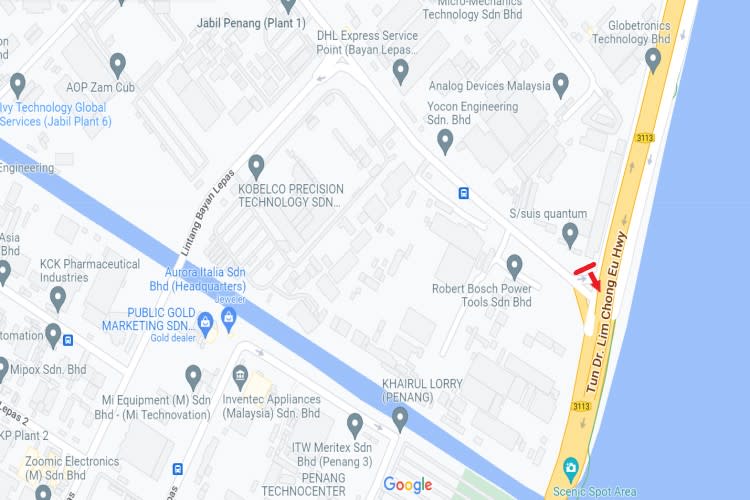Tun Dr. Lim Chong Eu Highway / Jalan Hilir Sungai Kluang 1 Junction, Penang