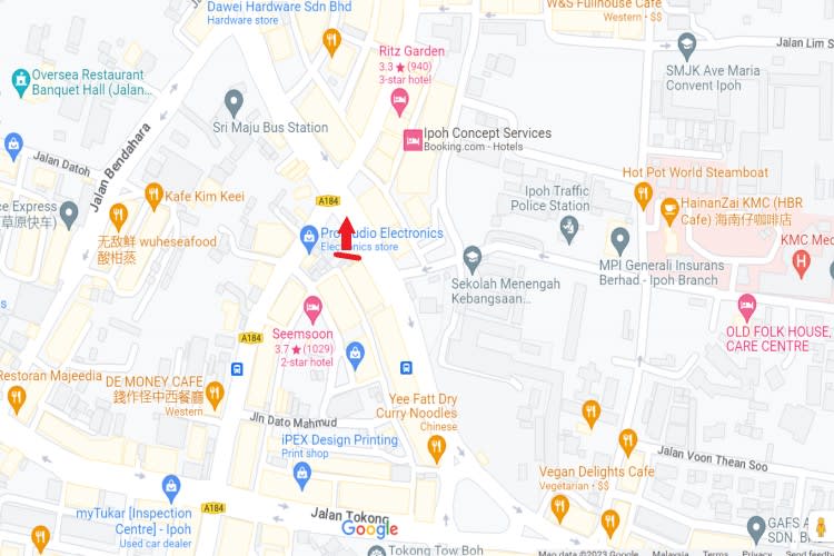 Map - Horizontal Wall-Banner Billboard at Jalan C.M. Yusuff, Ipoh, Perak