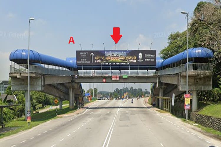 2 Sided Overhead Bridge Billboard at Jalan Kuala Selangor, Sungai Buloh, Selangor (near Honda 3S center Sungai Buloh)