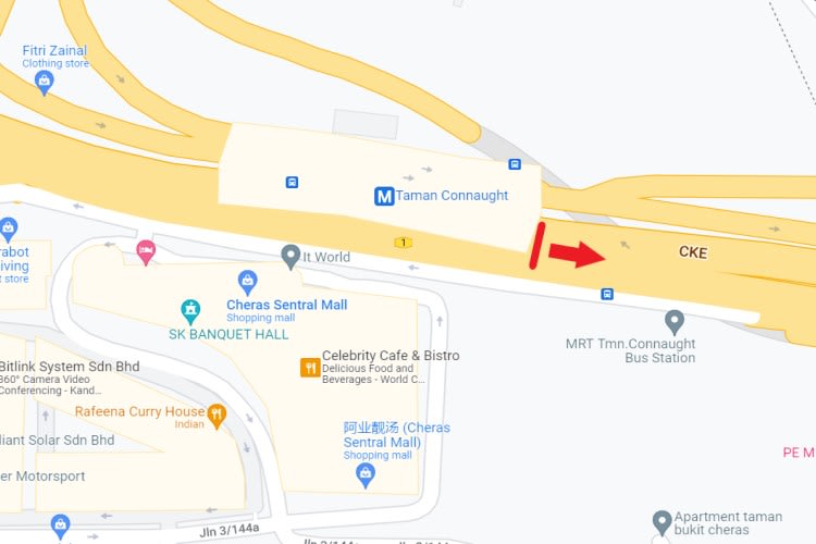 CKE Highway, Taman Connaught, Cheras, Kuala Lumpur (near Taman Connaught MRT Station)