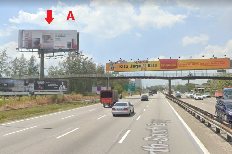 2 Sided Horizontal Unipole Billboard at NSE KM142.6, Perai, Penang (NB, before RnR Juru Utara)