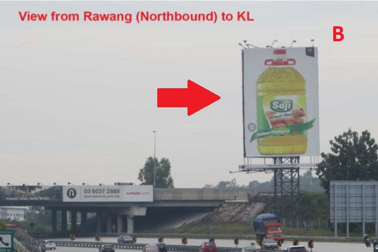 Vertical Unipole Billboard at NSE Highway KM447.1, Rawang, Selangor