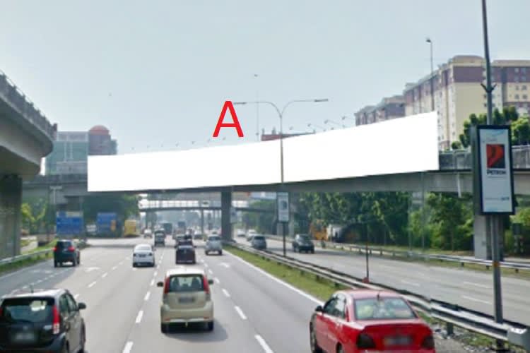 2 Sided Overhead Bridge Billboard at FTZ Petaling Jaya view from Federal Highway, Selangor
