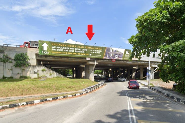 4 Sided Overhead Bridge Billboard at Jalan Burung Belibis, Perak