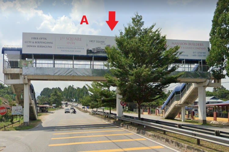 2 Sided Overhead Bridge Billboard at Jalan Tasek, Ipoh, Perak