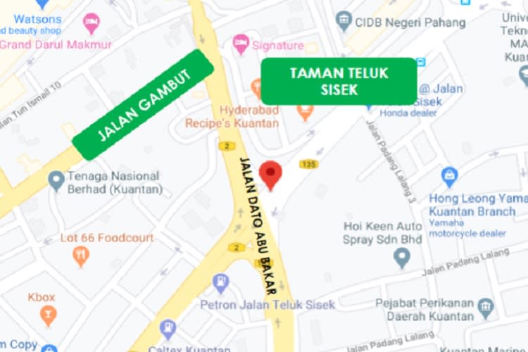 Intersection of Jalan Berserah & Jalan Teluk Sisek, Pahang