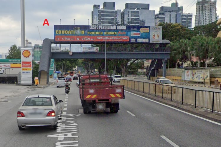 2 Sided Overhead Bridge Billboard at Jalan Ampang, Kuala Lumpur (near RISDA Building)