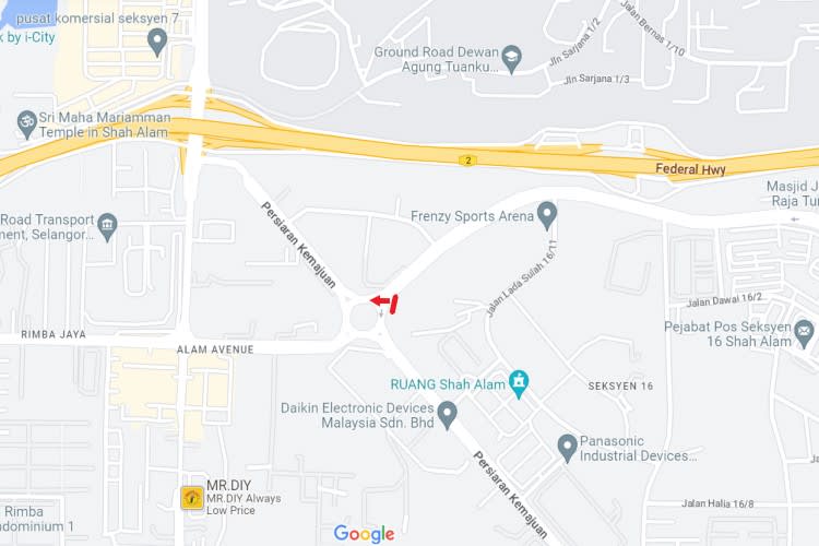 Roundabout Kemajuan, Section 16, Shah Alam, Selangor