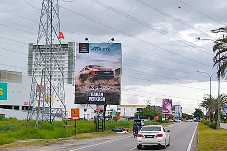 2 Sided Vertical Minipole Billboard at Sultanah Bahiyah Highway, Alor Setar, Kedah (infront Lotus's Mergong)