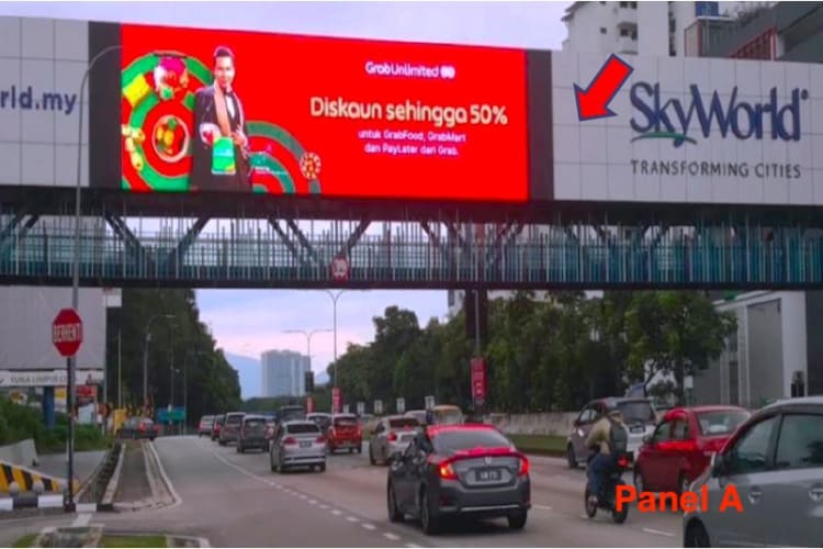 2 Sided Horizontal Digital Overhead Bridge Billboard at MRR2 Ampang Jaya, Kuala Lumpur
