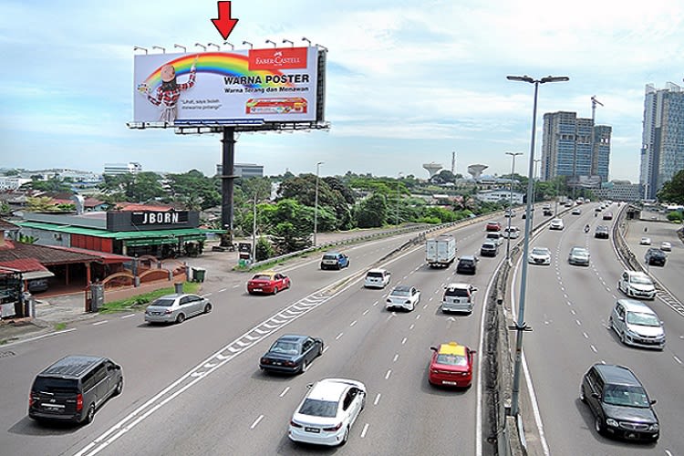 2 Sided Horizontal Unipole Billboard at Jalan Tebrau, Johor Bahru, Johor