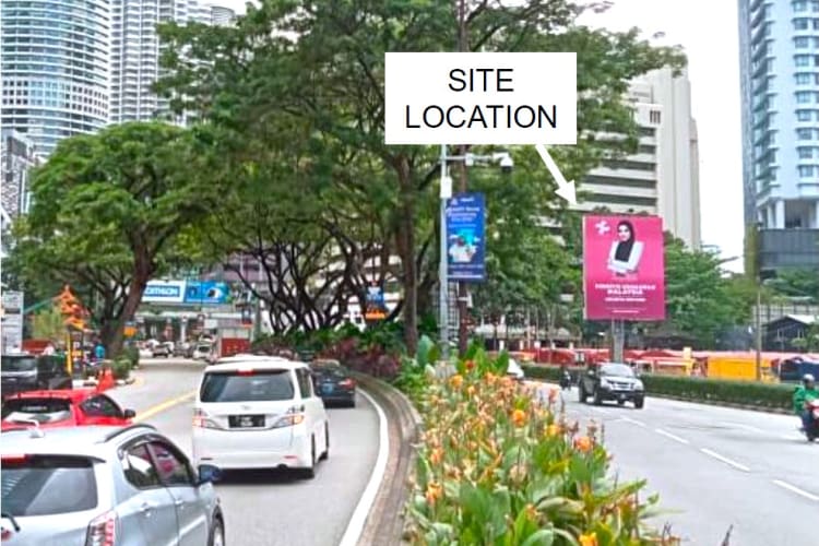 1 Sided Vertical Minipole Billboard at Jalan Ampang, Kuala Lumpur (near KLCC)