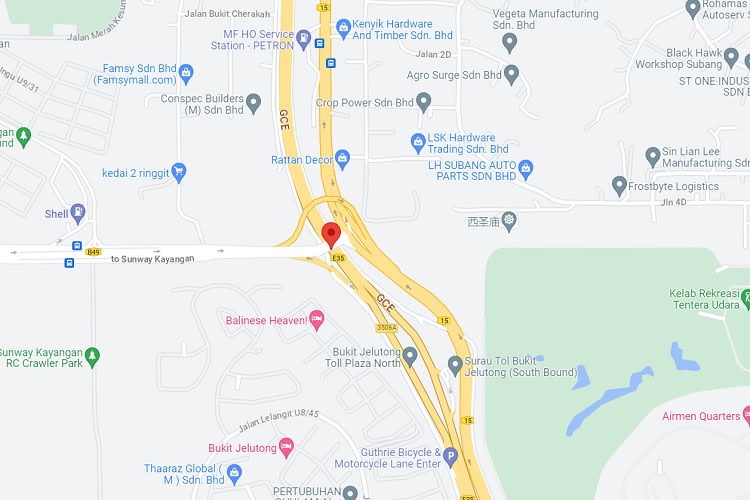 Guthrie Corridor Expressway KM5.2 after Plaza Tol Bukit Jelutong, Shah Alam, Selangor