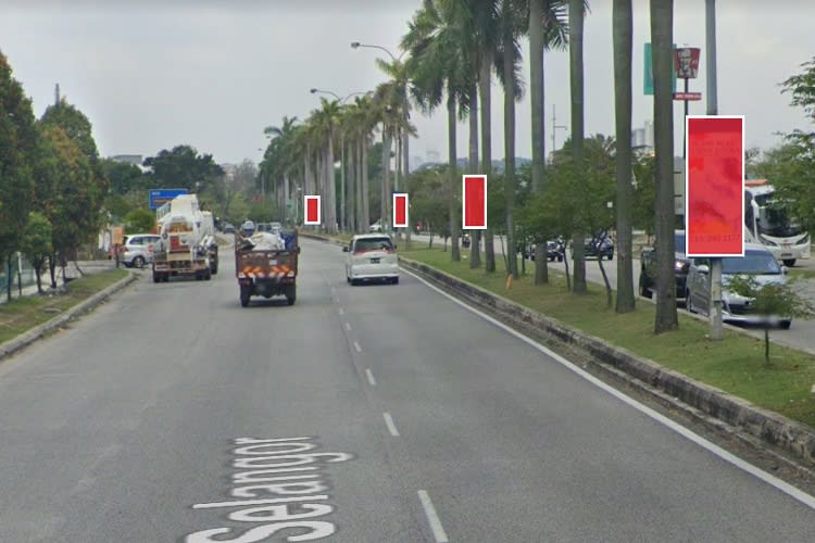 10 Sided Fixed Panel Street Bunting Billboard at Persiaran Selangor near Checkers Hypermarket, Seksyen 15, Shah Alam, Selangor