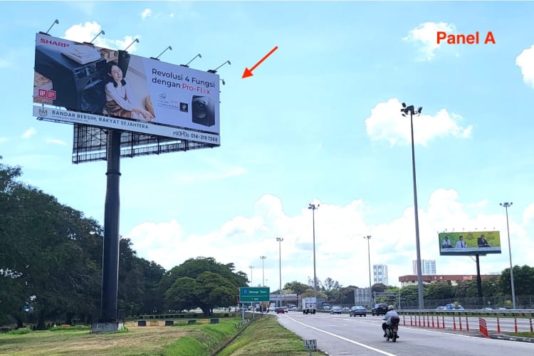2 Sided Horizontal Unipole Billboard at 1st Penang Bridge, Perai, Penang (near Plaza Tol Perai)