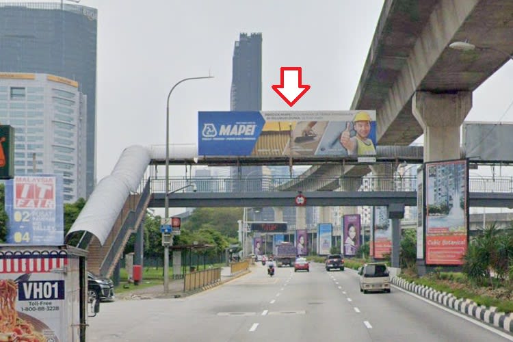 1 Sided Overhead Bridge Billboard at Jalan Bangsar before LRT Bangsar Station, Bangsar, Kuala Lumpur