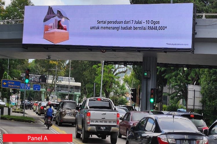 2 Panel Digital Overhead Bridge Billboard at Jalan Masjid Negeri - SK Convent Green Lane, Jelutong, Penang