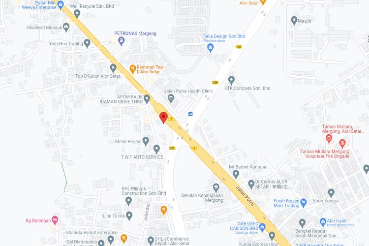 Jalan Kangar / Sultanah Bahiyah Highway, Alor Setar, Kedah (opposite Klinik Kesihatan Jalan Putra)