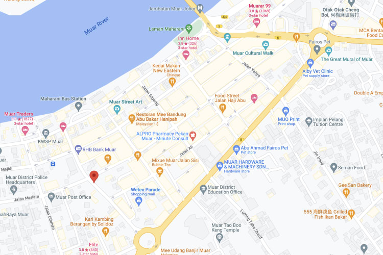 Jalan Sulaiman, Muar, Johor (beside Indian temple to roundabout)