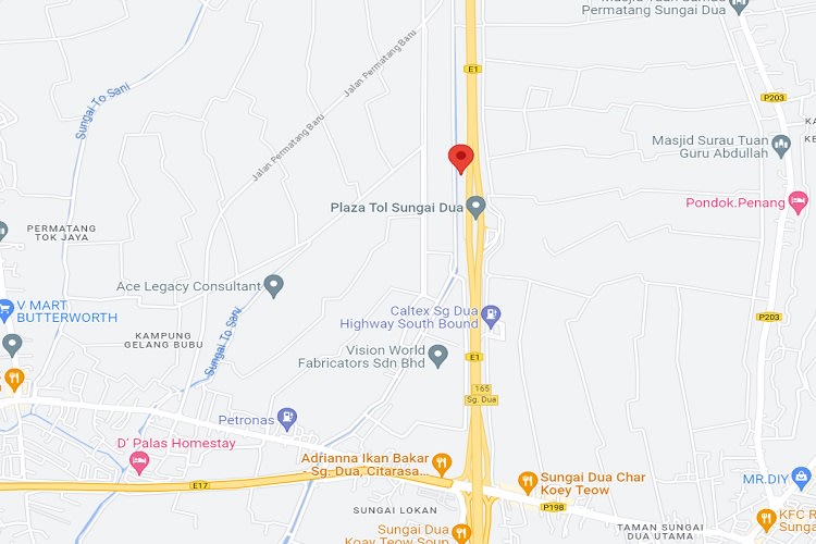 NSE Highway KM 128.2 after Plaza Tol Sungai Dua, Penang