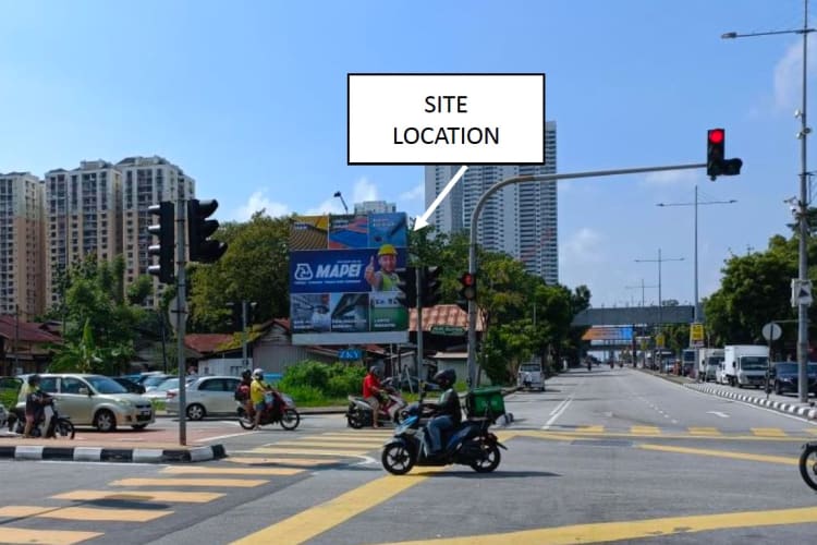 1 Sided Minipole Billboard at Jalan Jelutong / Jalan Sungai Pinang, Georgetown, Penang (to highway)