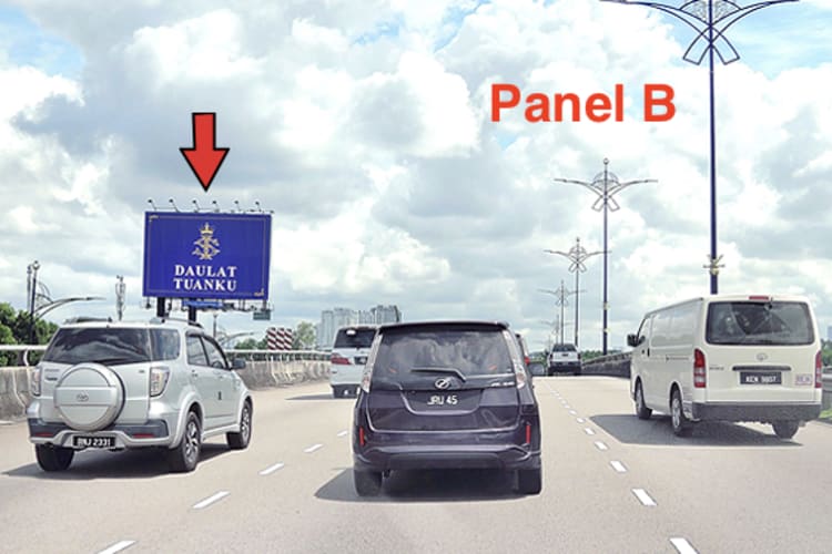 Horizontal Unipole Billboard at Coastal Highway KM11.7 - Nusajaya, Johor Bahru, Johor