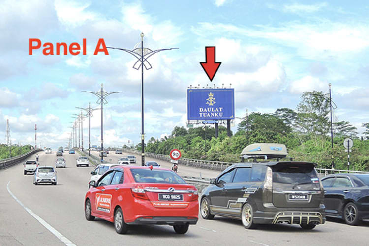 2 Sided Horizontal Unipole Billboard at Coastal Highway KM11.7 - Nusajaya, Johor Bahru, Johor