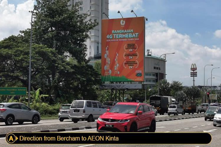 2 Sided Vertical Minipole Billboard at Jalan Sultan Azlan Shah Utara, Ipoh, Perak