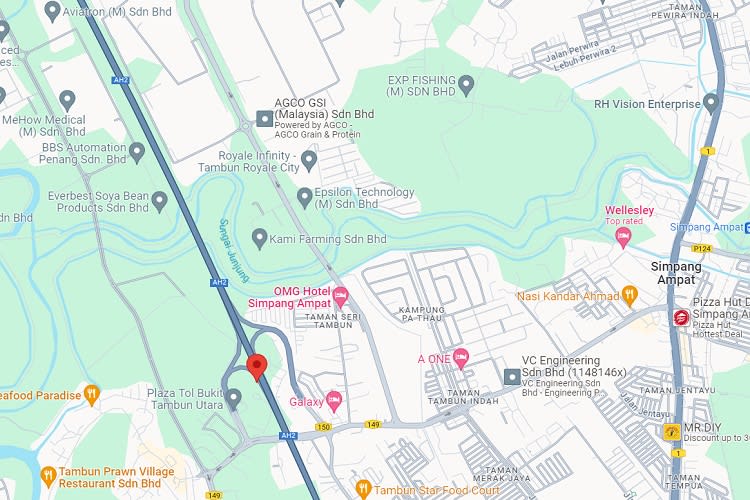 NSE KM 151.1 (NB), Simpang Ampat, Penang (near Plaza Tol Bukit Tambun)