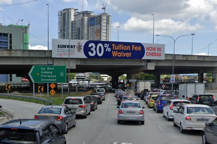 1 Sided Overhead Bridge Billboard at Jalan Cheras near Exit to Sungai Besi Expressway, Kuala Lumpur