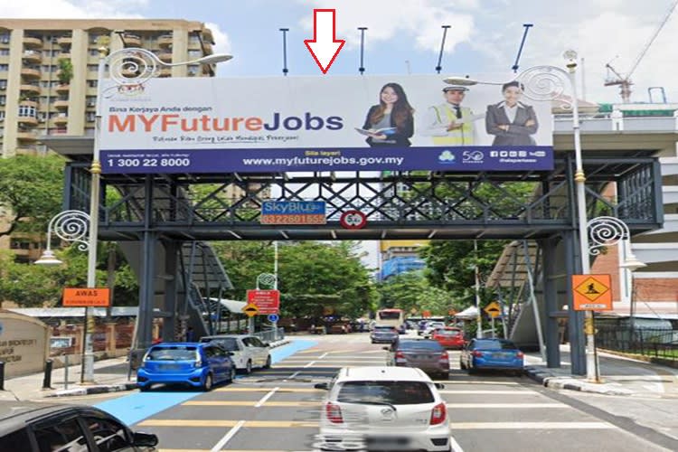 1 Sided Overhead Bridge Billboard at Jalan Abdul Samad, Kuala Lumpur (near SK Brickfields)