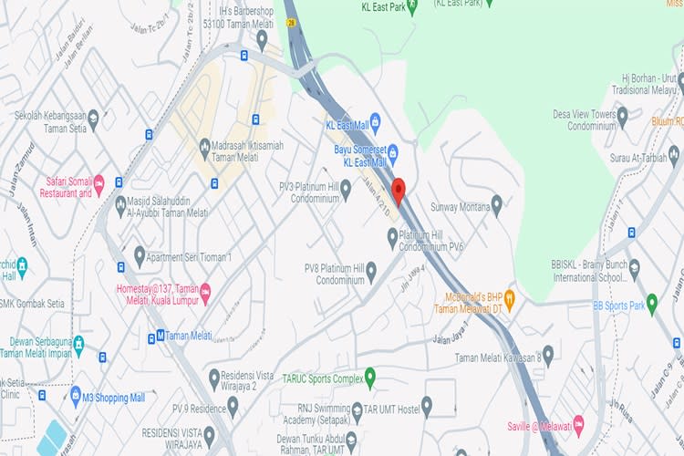 MRR2 Highway KM16.5, Kuala Lumpur (Near Petron Taman Melati and KL East Mall)