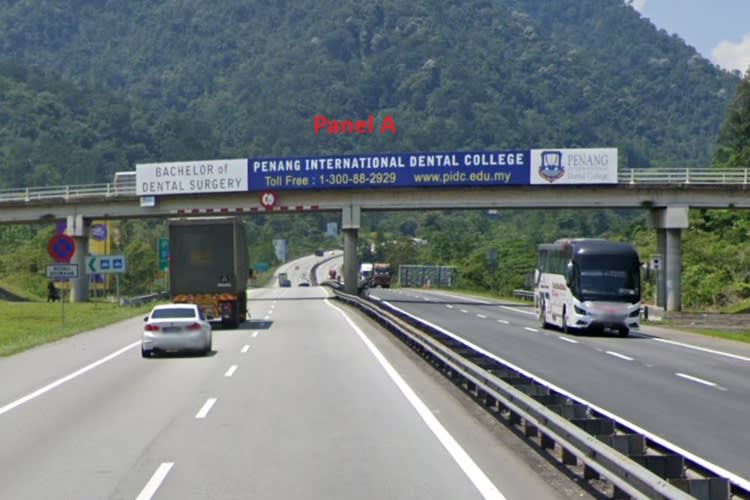 2 Sided Horizontal Overhead Bridge Billboard at NSE Highway KM299.95, Gopeng, Perak
