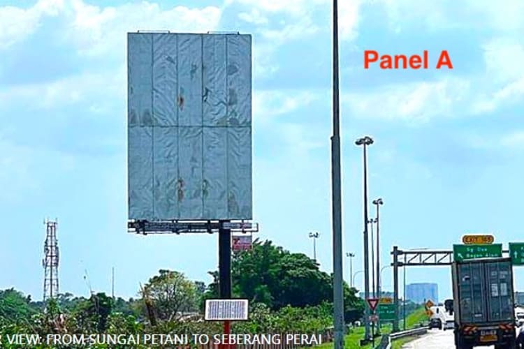 2 Sided Vertical Unipole Billboard at NSE Highway KM128.7, Butterworth, Penang