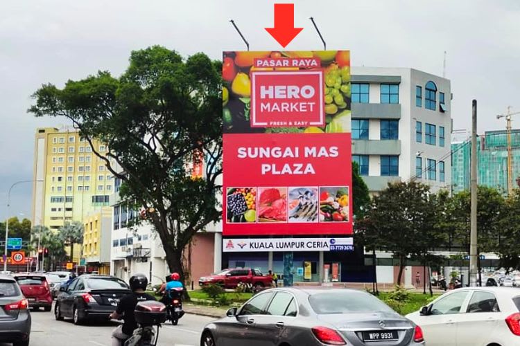 1 Panel Vertical Minipole Billboard at Jalan Sultan Azlan Shah, Kuala Lumpur