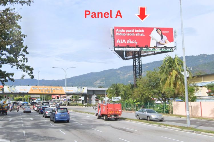 3 Sided Horizontal Unipole Billboard at Jalan Masjid Negeri / Jalan Air Itam / Jalan Scotland, Jelutong, Penang (on Wisma Pandu Puteri)