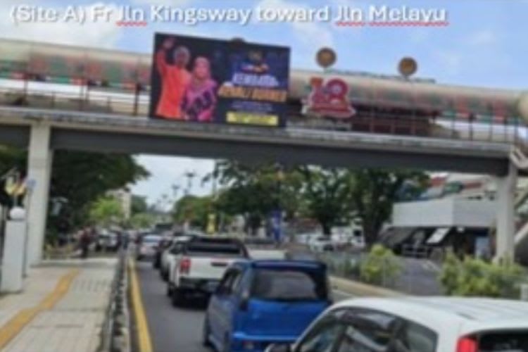 2 Sided Digital Overhead Bridge Billboard at Jalan Kingsway, Miri, Sarawak (in the heart of Miri)