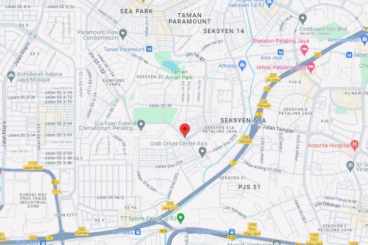 Jalan 51a/229, Petaling Jaya, Selangor (near Kg. Baiduri Mosque)