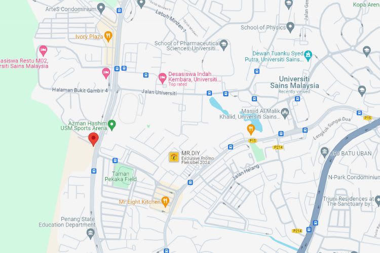 P227 Jalan Bukit Gambir, Gelugor, Penang (at T-Junction [A])