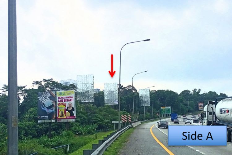2 Sided Vertical Unipole Billboard at NSE KM457.6, Kota Damansara, Petaling Jaya, Selangor