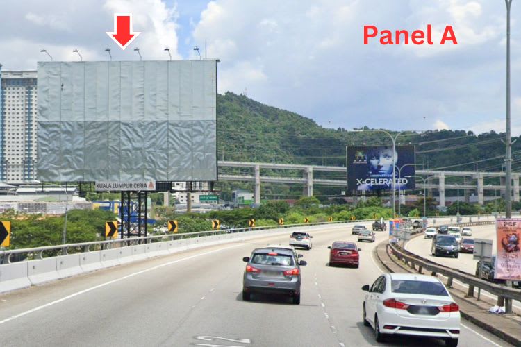 2 Sided Horizontal Unipole Billboard at Located at MRR2 Highway, Kuala Lumpur (near Taman Connaught)