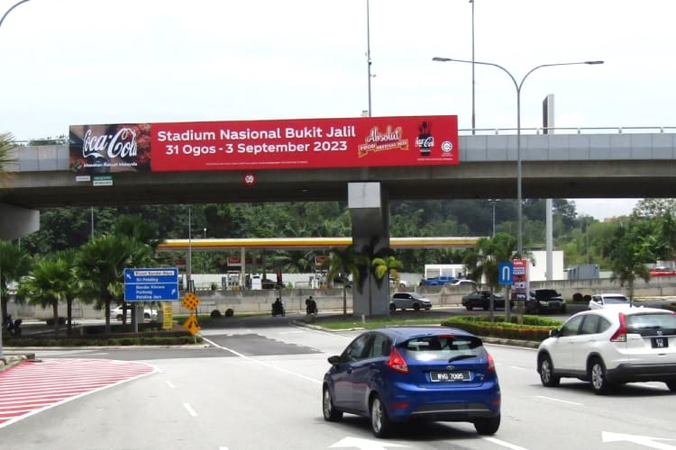 1 Sided Overhead Bridge Billboard at Jalan Jalil Perkara 1 / Lebuhraya Bukit Jalil flyover, Kuala Lumpur (near Calvary Convention Center)
