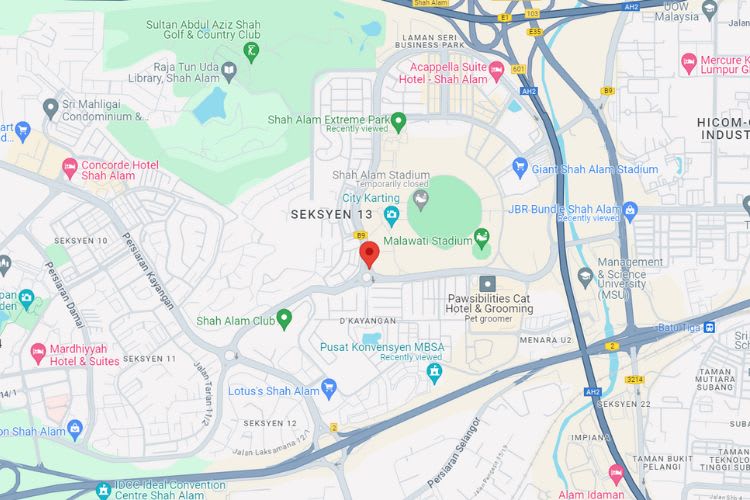 Bulatan Stadium / Persiaran Sukan, Seksyen 13, Shah Alam, Selangor (near Shah Alam Stadium, Lotus & Aeon Shah Alam)