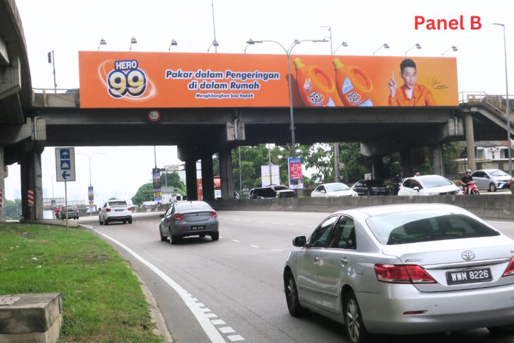 Day View - Overhead Bridge Billboard at MRR2, Taman Bukit Maluri / Bandar Manjalara, Kepong, Kuala Lumpur