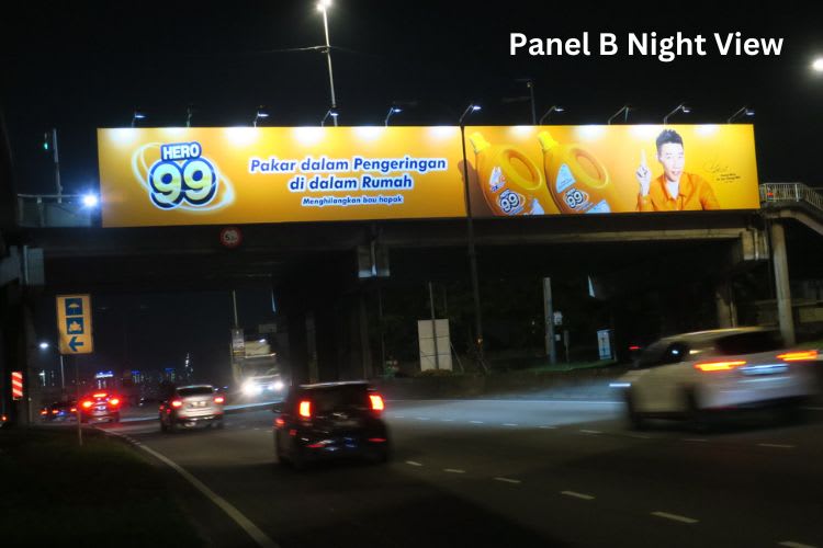 Night View - Overhead Bridge Billboard at MRR2, Taman Bukit Maluri / Bandar Manjalara, Kepong, Kuala Lumpur