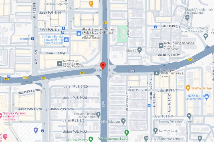 NPE Highway / LDP Highway KM17.4, Subang Jaya, Selangor (near Sunway Pyramid)