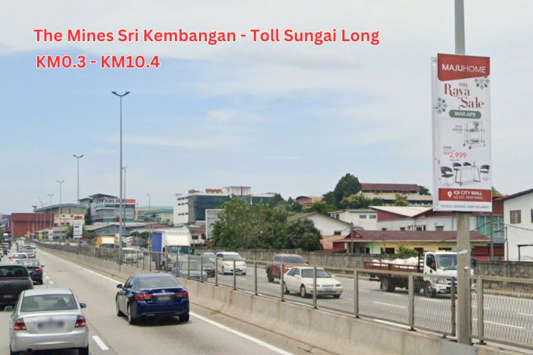 616 Panel Fixed Panel Street Bunting Billboard at Kajang-SILK Highway / Lebuhraya SILK, The Mines - Toll Sungai Long - Toll Bukit Kajang - UNITEN - UPM - Sungai Ramal - Exit Grand Saga, Selangor