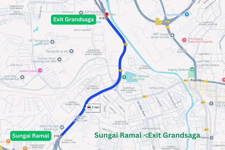 Kajang-SILK Highway / Lebuhraya SILK, The Mines - Toll Sungai Long - Toll Bukit Kajang - UNITEN - UPM - Sungai Ramal - Exit Grand Saga, Selangor